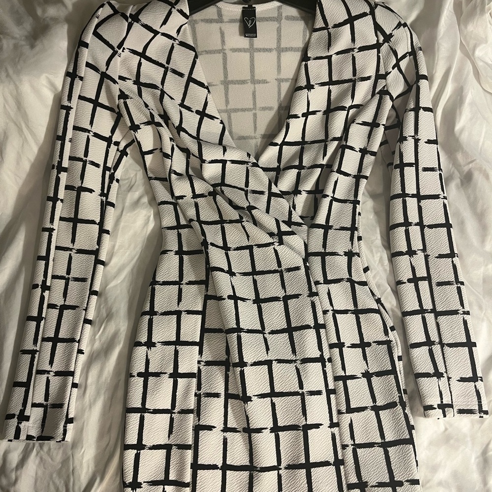 Black and White Grid Pattern Dress
